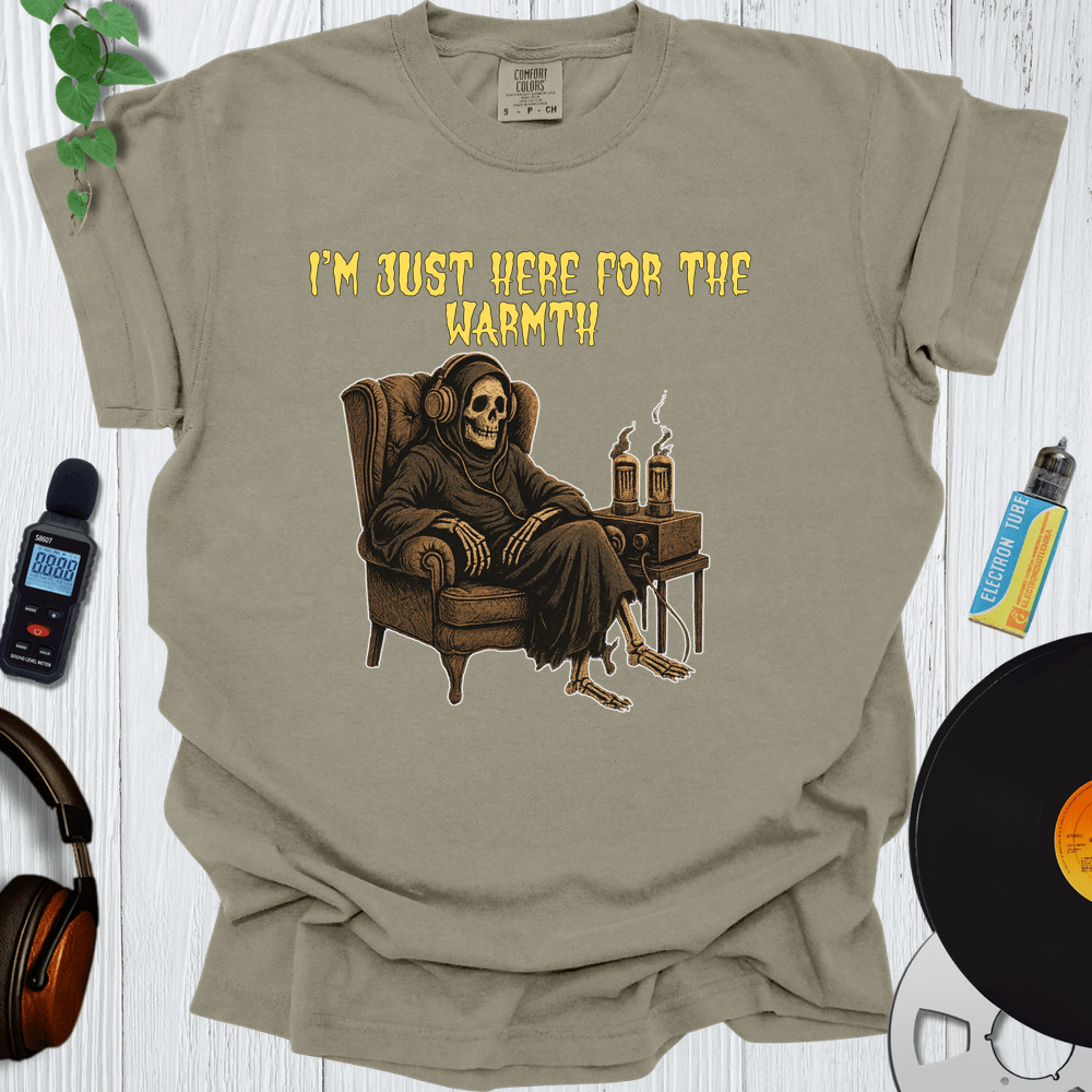 Printify T-Shirt Khaki / S I'm just here for the warmth