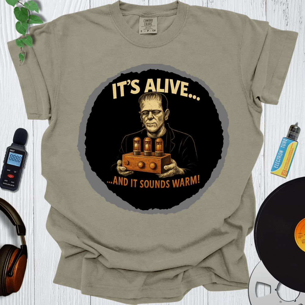 Printify T-Shirt Khaki / S Its Alive And It Sounds Warm
