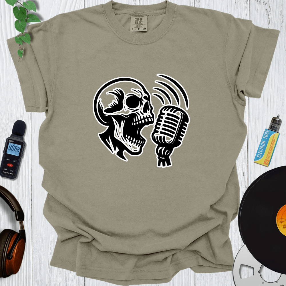 Printify T-Shirt Khaki / S Screaming Skull