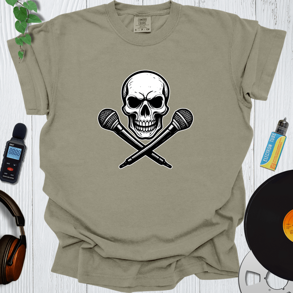 Printify T-Shirt Khaki / S Skull And Cross Mics
