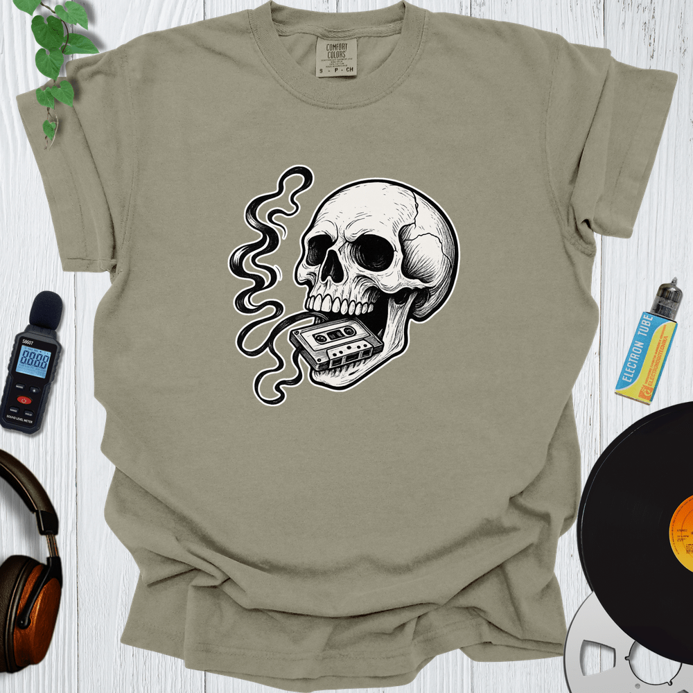 Printify T-Shirt Khaki / S Tape Skull