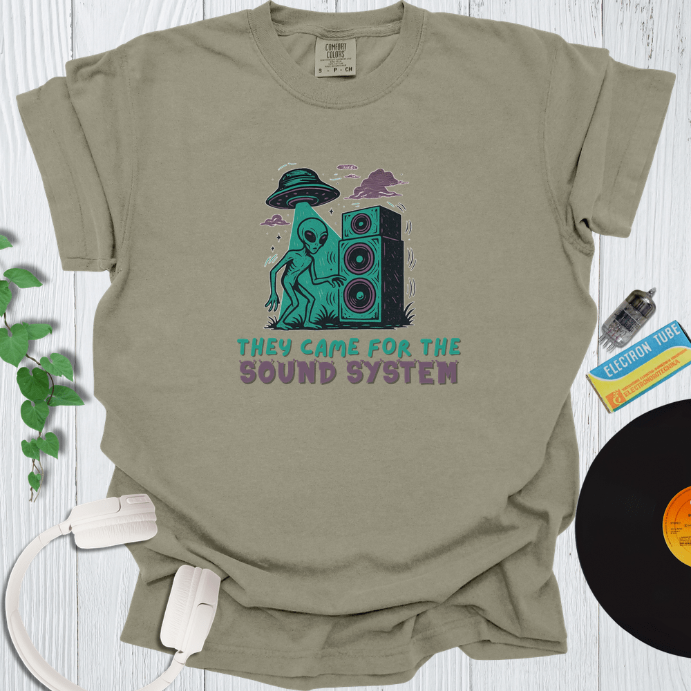 Printify T-Shirt Khaki / S They Came For The Sound System