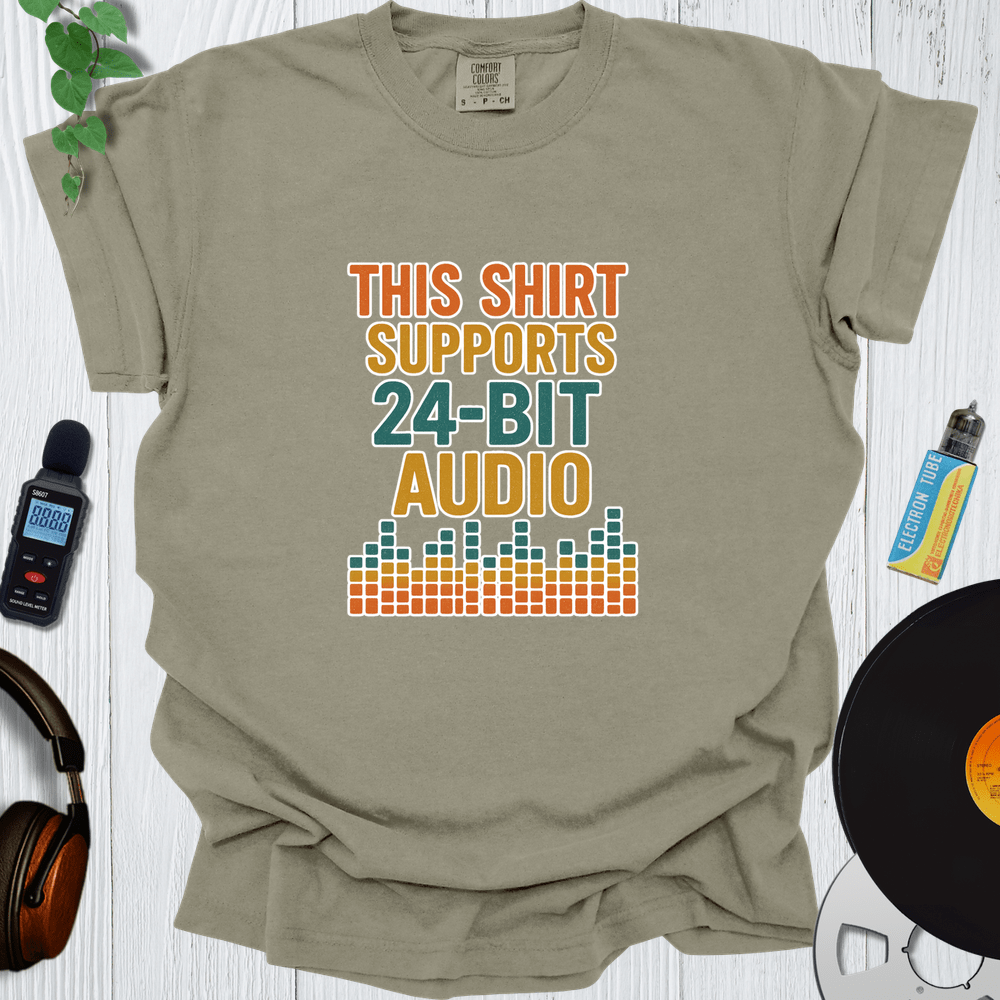Printify T-Shirt Khaki / S This Shirt Supports 24 Bit Audio
