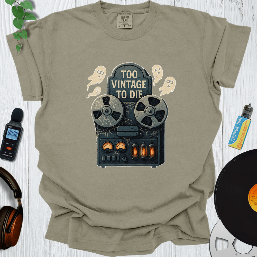 Printify T-Shirt Khaki / S Too Vintage To Die