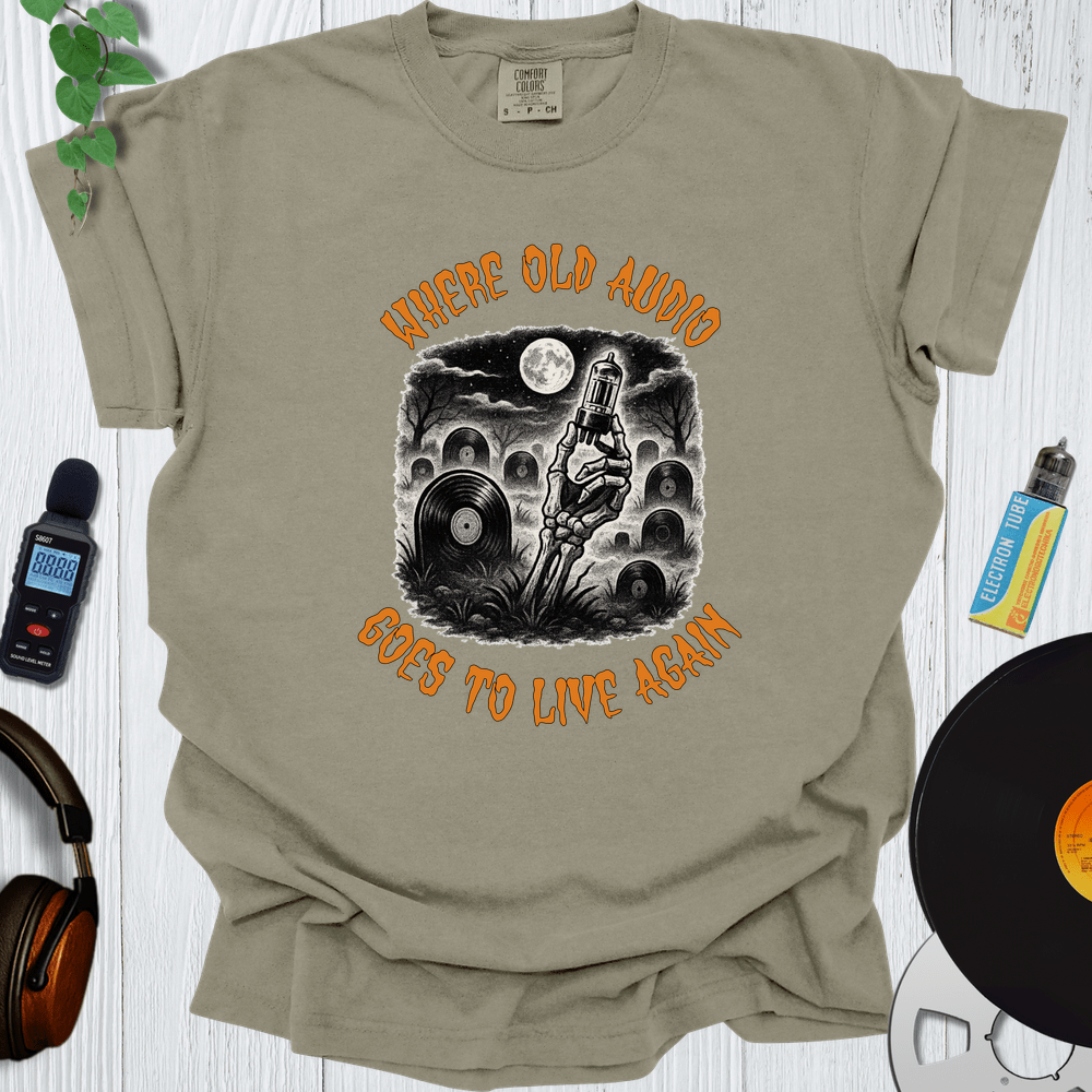 Printify T-Shirt Khaki / S Where Old Audio Goes To Live Again