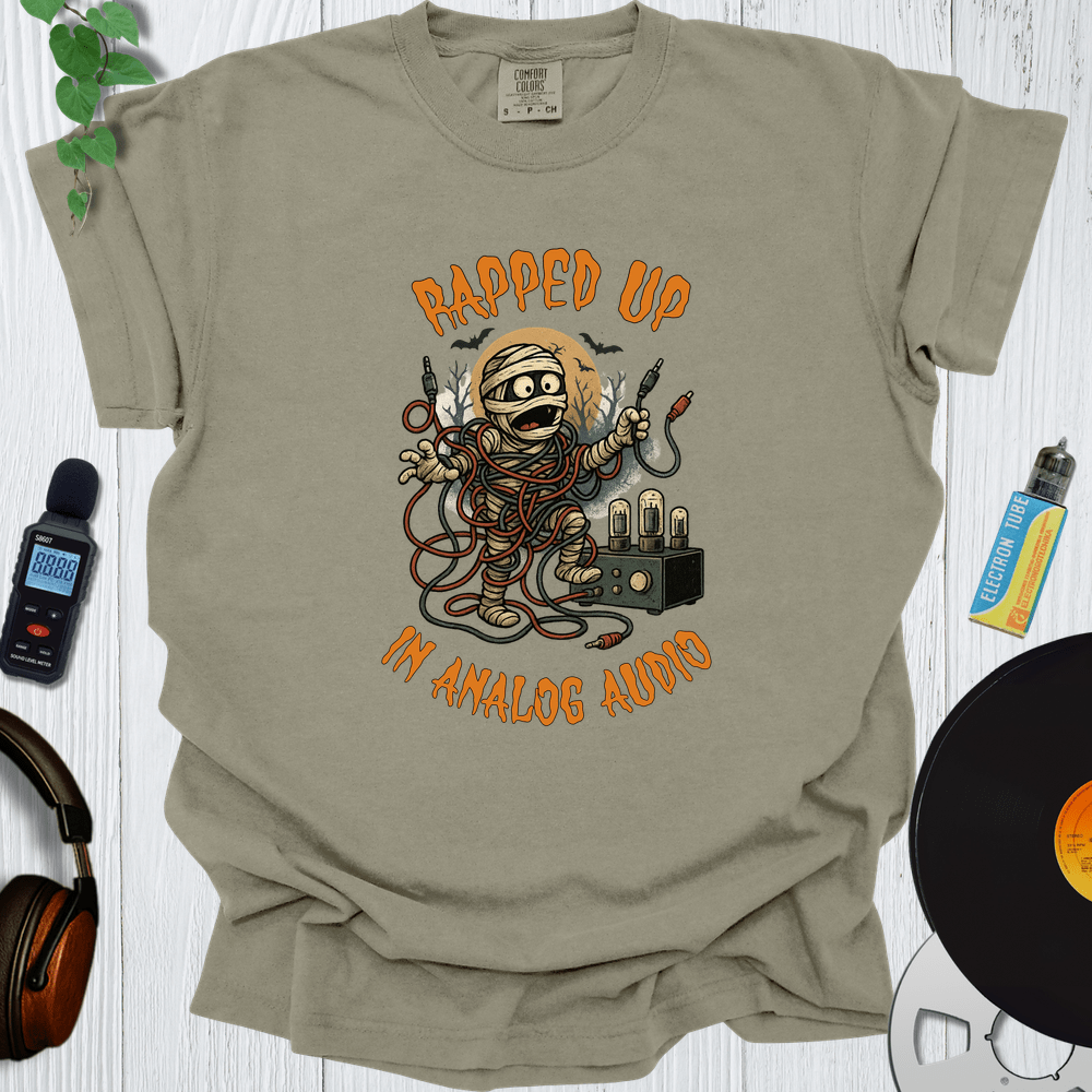 Printify T-Shirt Khaki / S Wrapped Up In Analog Audio
