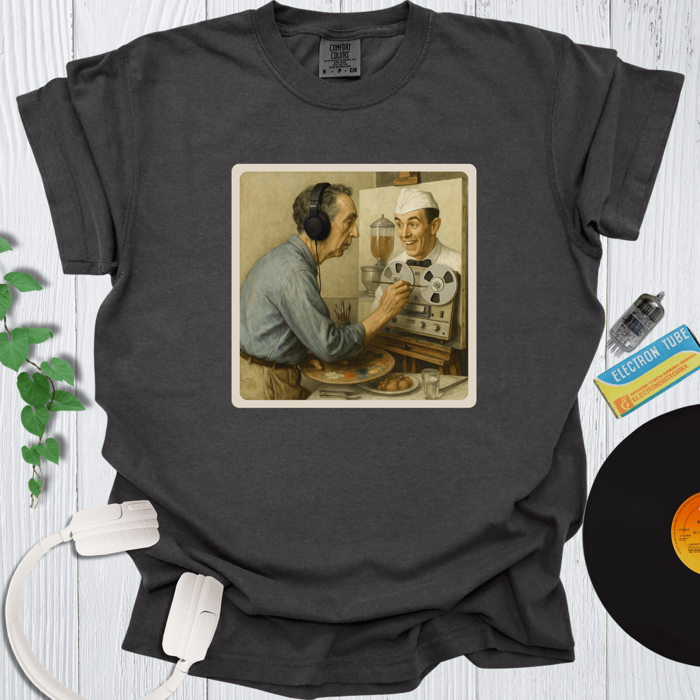 Printify T-Shirt Pepper / S Portrait Of Norman Rockwell Painting The Soda Jerk