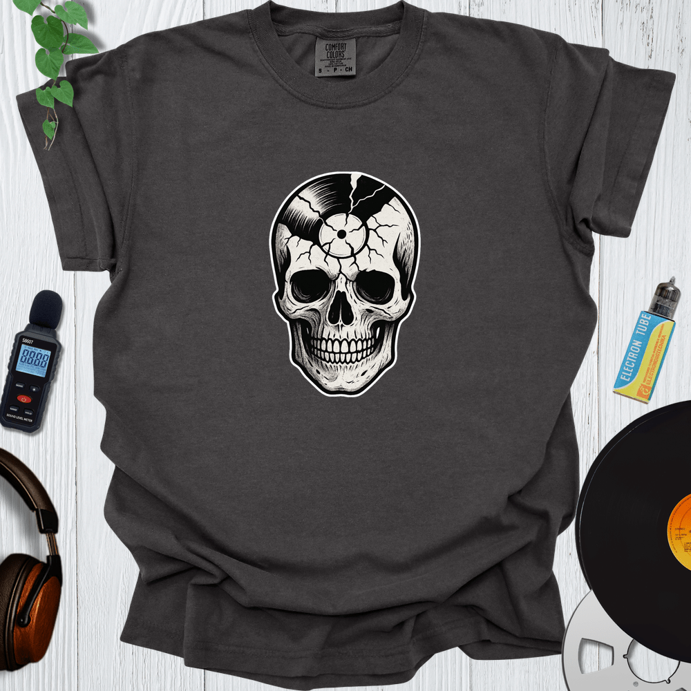 Printify T-Shirt Pepper / S Record Skull